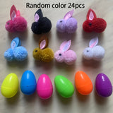 NNETM 42pcs Colorful Easter Eggs with Stuffed Bunny Animals