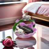 NNETM Resin Bunny & Lotus Figurine for Home Decor