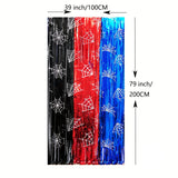 Spider Birthday Party Decoration, 1/2/4 Pack Spider Web Printing Red Black Blue 100.58 X 201.17cm Foil Fringe Streamers Tinsel Photo Booth Props Streamers Backdrop for Spider Party Supplies, Halloween Decorations & Christmas Decorations