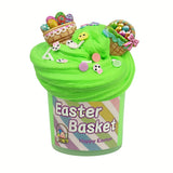NNETM 4pcs Plastic Easter Eggs with Butter Slime Toys