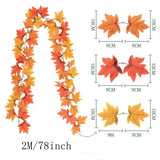 NNEOBA 2M Artificial Fall Maple Leaf Garland