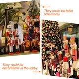 NNEOBA Hand-Painted Wooden Nutcracker Soldier Figurines (3PCS)