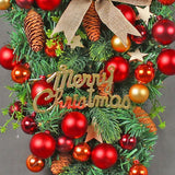 NNEOBA Christmas Teardrop Wreath Set with Red Bows and Bells