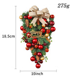 NNEOBA Christmas Teardrop Wreath Set with Red Bows and Bells