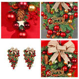 NNEOBA Christmas Teardrop Wreath Set with Red Bows and Bells