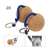 NNEOBA Floating Cork Ball Keychain - 2Pcs