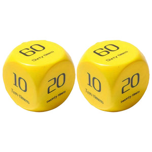 NNEOBA 2Pcs Fitness Dice 6-Sided Workout Dice Yellow
