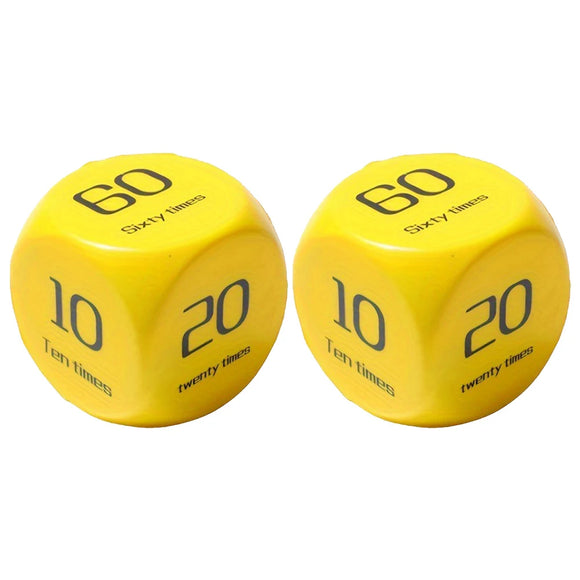 NNEOBA 2Pcs Fitness Dice 6-Sided Workout Dice Yellow