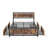 Levede Industrial Bed Frame Double Mattress-1910113214016917505