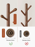 NNETB Solid Walnut Wood Floor Coat Rack - 10 Hooks