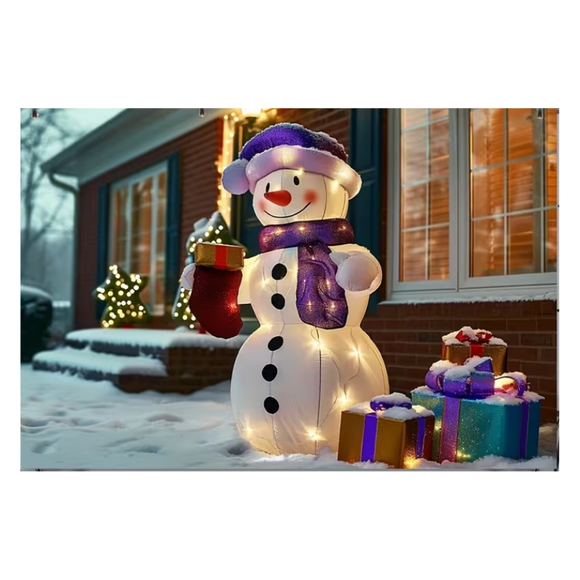 NNETM 2D Inflatable Snowman Decoration