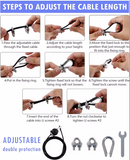 NNETB Home Fitness Pulley System – (Single Pulley with Long Pull Rod & 3-Head Rope)