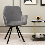 NNECW 2 Pieces Modern Velvet Swivel Accent Arm Chairs with Metal Legs