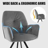 NNECW 2 Pieces Modern Velvet Swivel Accent Arm Chairs with Metal Legs