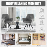 NNECW 2 Pieces Modern Velvet Swivel Accent Arm Chairs with Metal Legs