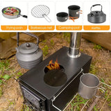 NNETM Portable Wood Burning Tent Stove - Black