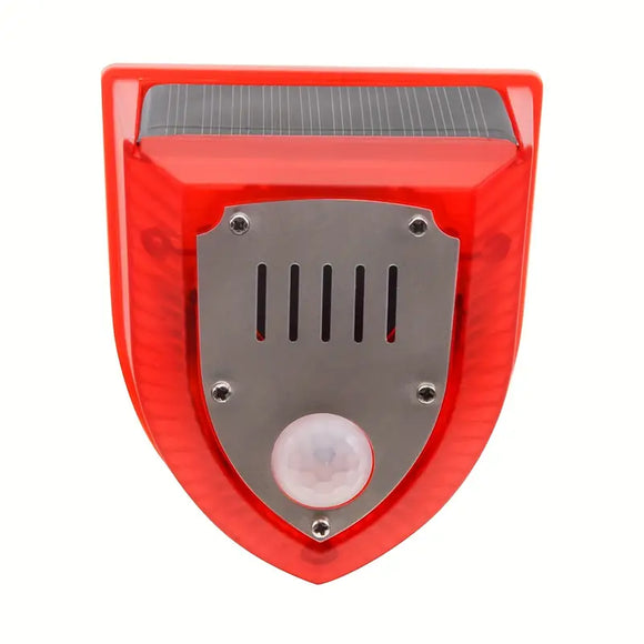 NNETM Solar-Powered Security Alarm Light with 129dB Gunshot and Dog Barking Sounds