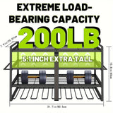NNETM Wall Mounted 4-Tier Metal Tool Rack Organizer