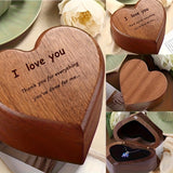 NNETM Heart-Shaped Bamboo Gift Box with Pendant Necklace