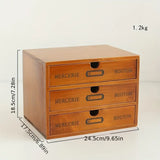 NNETM Timeless Elegance: 3-Layer Vintage Wooden Desktop Organizer