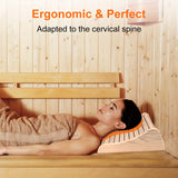 NNETM Pine Wood Sauna Headrest Ergonomic Spa Pillow Set