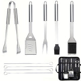 NNETM BBQ Grilling Stainless Steel Accessories Set (10pcs)