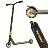 NNETM 360° Stunt Kick Scooter Black Gold PU Wheels