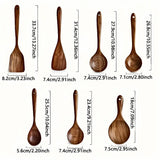 NNETM 7-Piece Natural Teak Wooden Spoons for Cooking Set