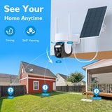 NNETM Solar Wireless Security Camera Outdoor 360° HD Zoom