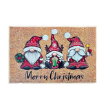 NNETM Cheerful Christmas Gnome Welcome Doormat | Indoor/Outdoor Washable Rug