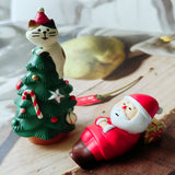 Resin Santa Cat Christmas Miniature Ornaments for Desktop
