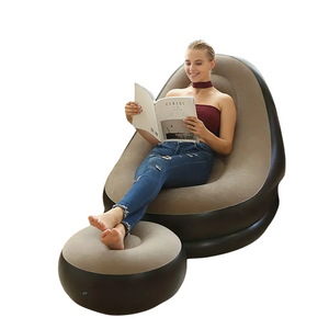 NNETM Lazy Inflatable Sofa Bed with Ottoman