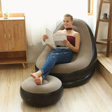 NNETM Lazy Inflatable Sofa Bed with Ottoman