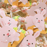 NNETM Pink Bunny Lollipop Paper Cards Easter Decorations (50pcs)