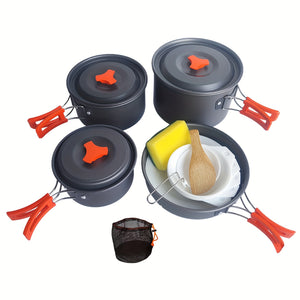 NNETM Camping Cookware Set with Kettle and Utensils