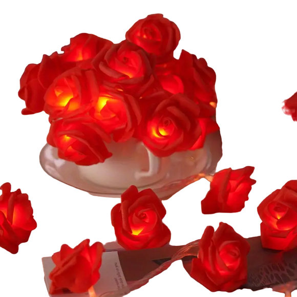 NNETM Romantic LED Rose String Lights for Valentine's Day - 6.56ft(Red)