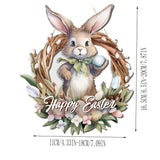 NNETM Easter Bunny Wreath Door Hanger for Holiday Decor