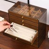 8-Layer Walnut Jewelry Box with Velvet Lining – Large Capacity Wooden Jewelry Organizer