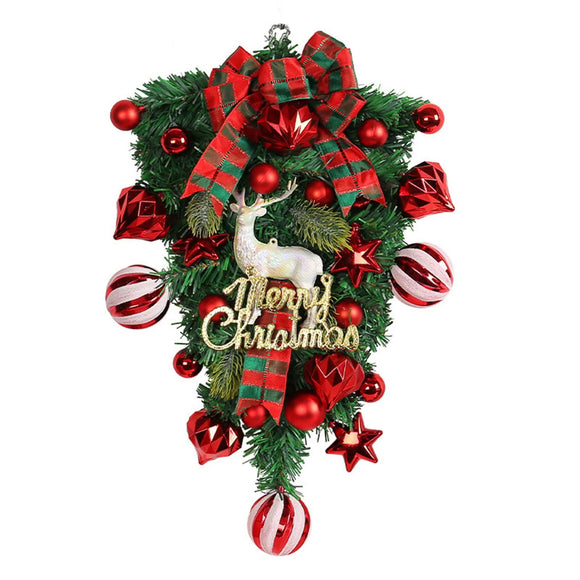 NNEOBA Christmas Red Fruit Elk Wreath Outdoor Hanging Decor