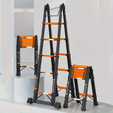 NNETM Telescoping Ladder Heavy-Duty with Shelf
