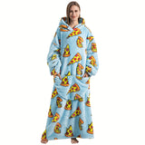 NNETM Oversized Fleece Blanket Hoodie with Sleeves