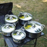 NNETM Cookware Stainless Steel Pot Set with Lids (10pcs)