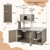 NNECW 2 In 1 Cat Tree with Litter Box Enclosure for Indoor Cars