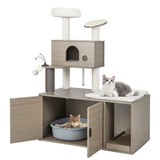 NNECW 2 In 1 Cat Tree with Litter Box Enclosure for Indoor Cars