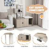 NNECW 2 In 1 Cat Tree with Litter Box Enclosure for Indoor Cars