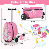 NNECW 2-IN-1 Kids Luggage with Wheels for  Kids Ages 5+