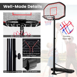 NNECW 2m-3m Height Adjustable Basketball Hoop Stand System with Wheels