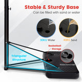 NNECW 2m-3m Height Adjustable Basketball Hoop Stand System with Wheels