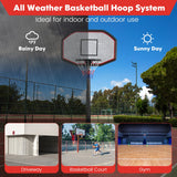 NNECW 2m-3m Height Adjustable Basketball Hoop Stand System with Wheels