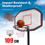 NNECW 2m-3m Height Adjustable Basketball Hoop Stand System with Wheels